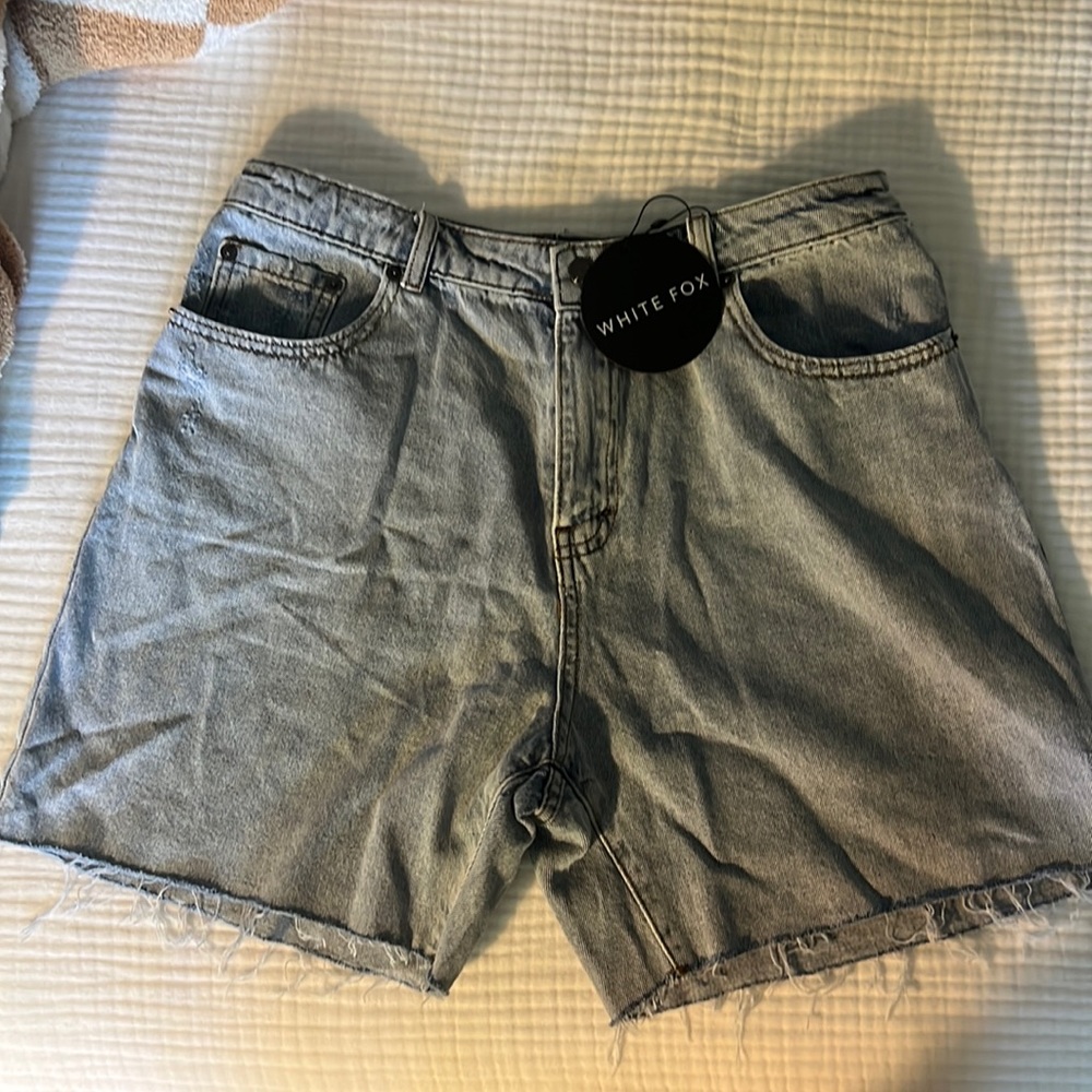 Blue Denim White Fox Boutique shorts